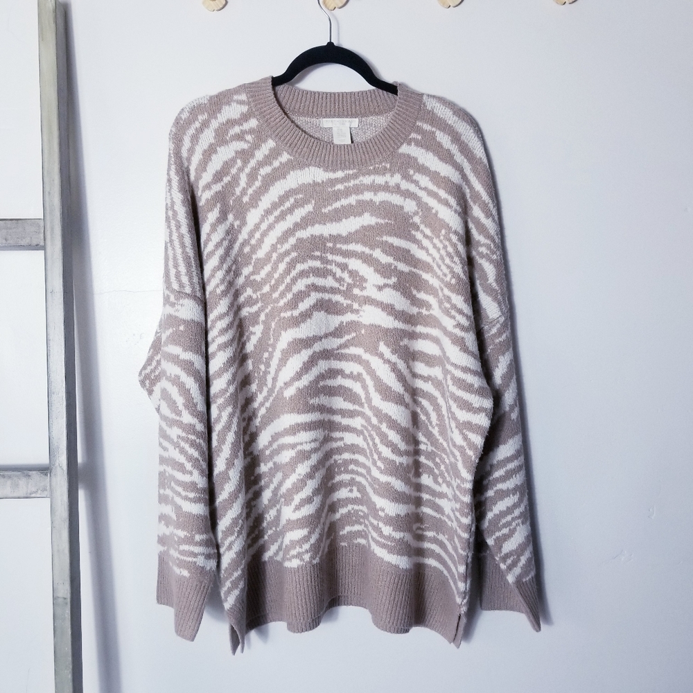 CHRISTIAN SIRIANO NEW YORK TAN AND WHITE SWEATER SIZE 2X